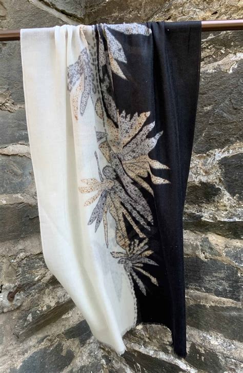 black and white cashmere scarf.